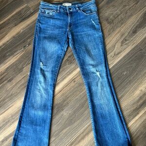 DL 1961 Mid Rise Boot Cut Y2K Distressed Jeans